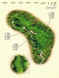 Ventana Canyon Golf Hole 15 Overview Map - Canyon Course