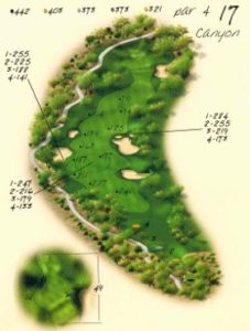 Ventana Canyon Golf Hole 17 Overview Map - Canyon Course