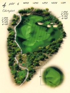 Ventana Canyon Golf Hole 4 Overview Map - Canyon Course