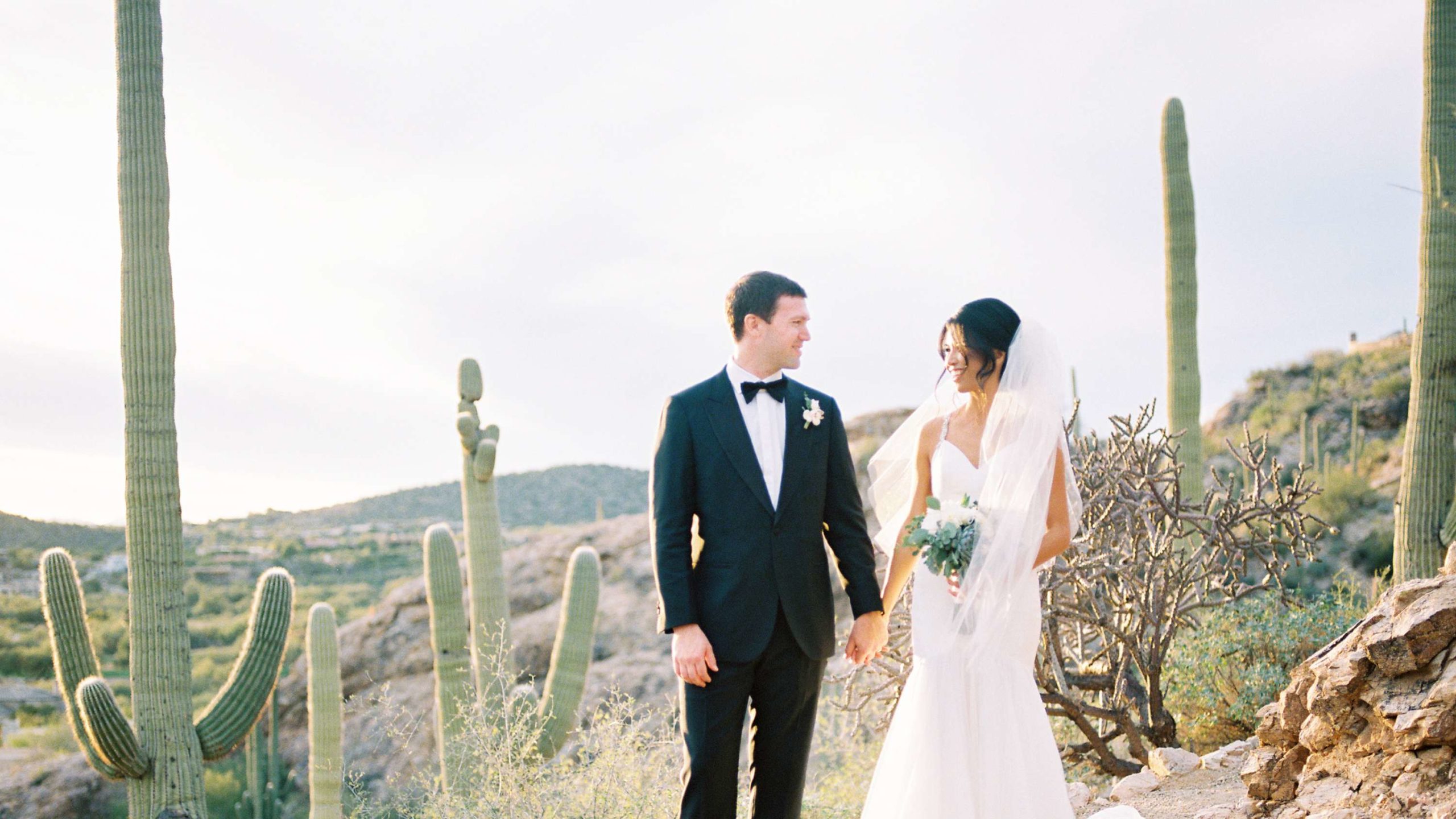 Bride and Groom at Ventana Canyon 