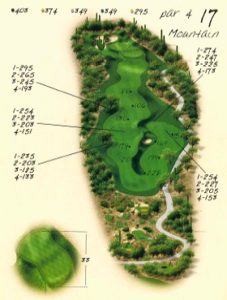 Ventana Canyon Golf Hole 17 Overview Map - Mountain Course