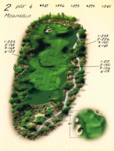 Ventana Canyon Golf Hole 2 Overview Map - Mountain Course