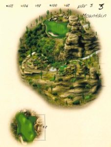 Ventana Canyon Golf Hole 3 Overview Map - Mountain Course