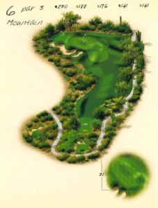 Ventana Canyon Golf Hole 6 Overview Map - Mountain Course